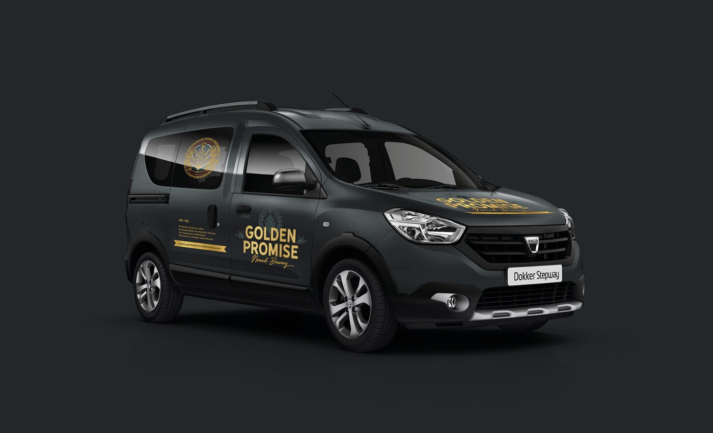 Diseño de rotulación para la furgoneta corporativa de Golden Promise 1
