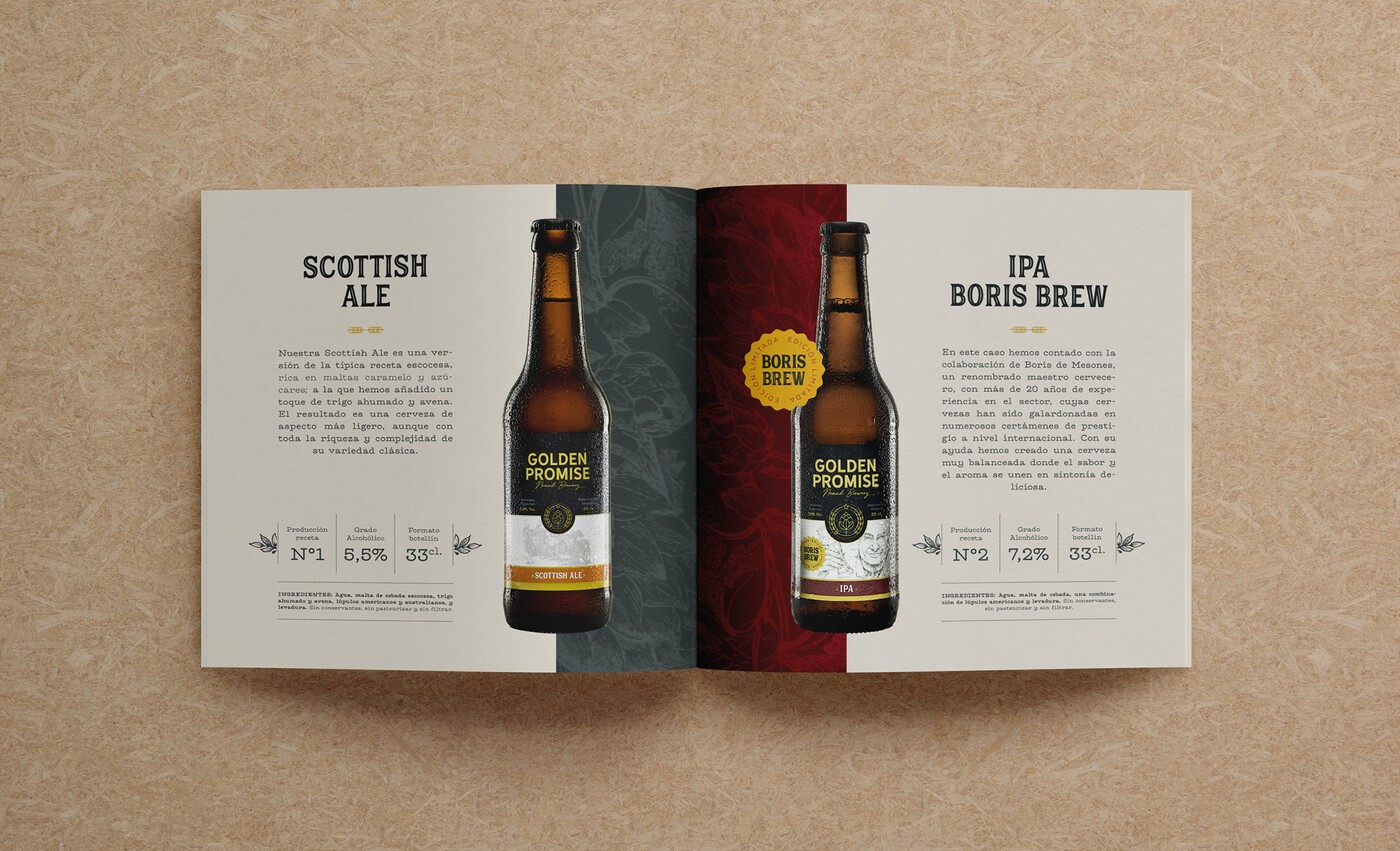 Diseño y maquetación del brandbook de la marca de cerveza Golden Promise 4