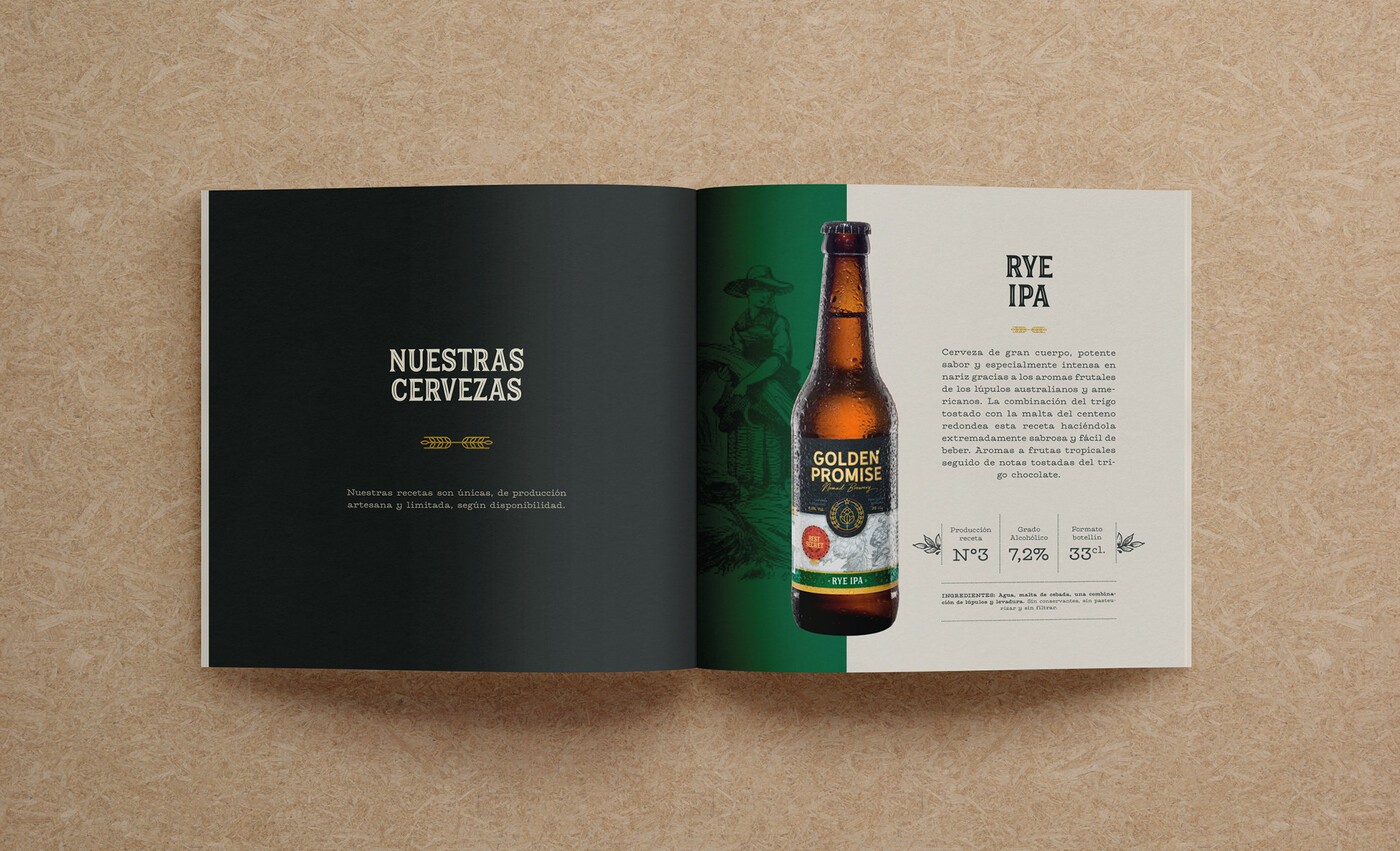 Diseño y maquetación del brandbook de la marca de cerveza Golden Promise 3