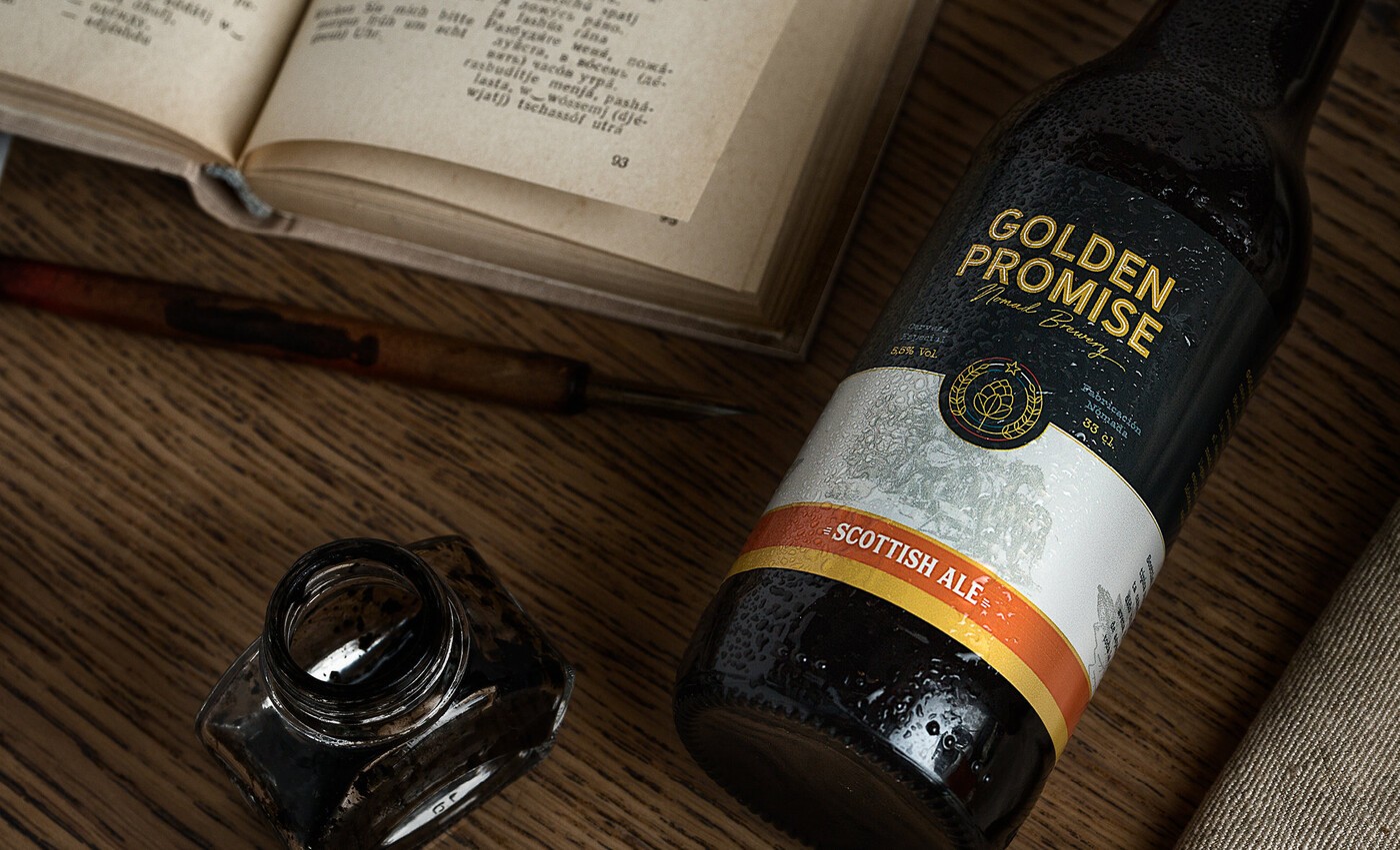 Bodegón con el diseño de la cerveza IPA Boris Brew de Golden Promise 3
