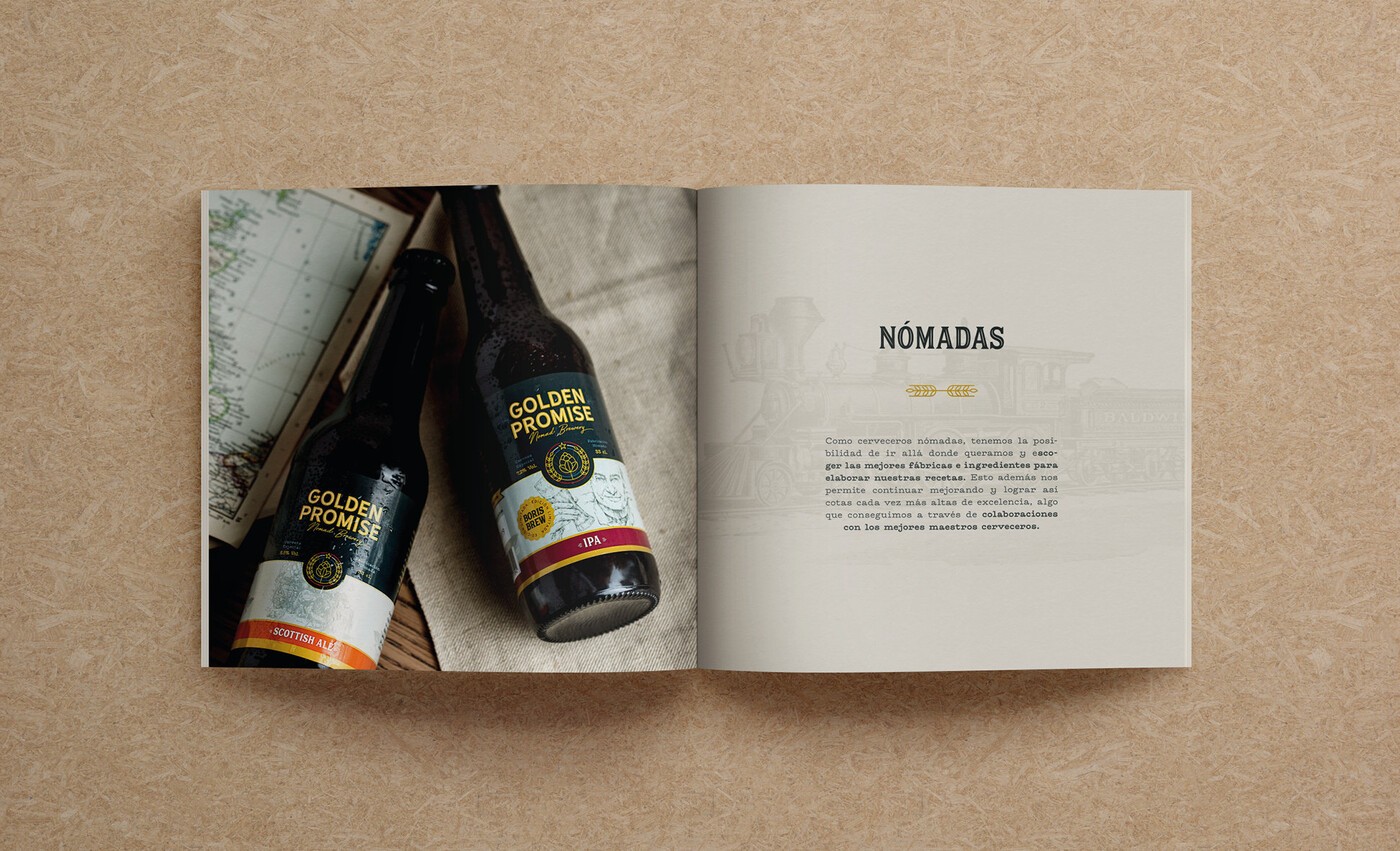 Diseño y maquetación del brandbook de la marca de cerveza Golden Promise 2